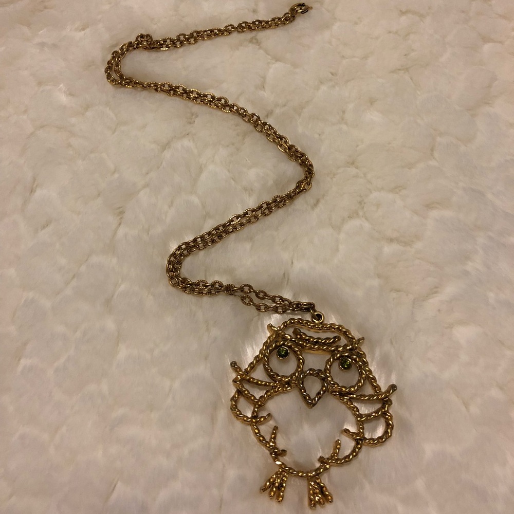 Gold Owl Pendant Necklace